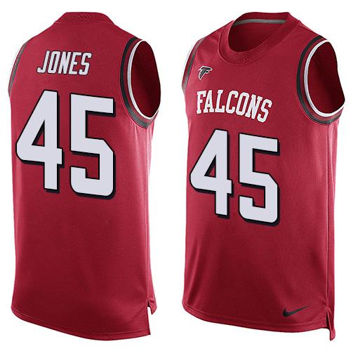 Nike Falcons #45 Deion Jones Red Team Color Men's Stitched NFL Limited Tank Top Jersey - Click Image to Close